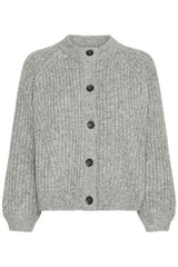 ribbed grey cardigan outfit