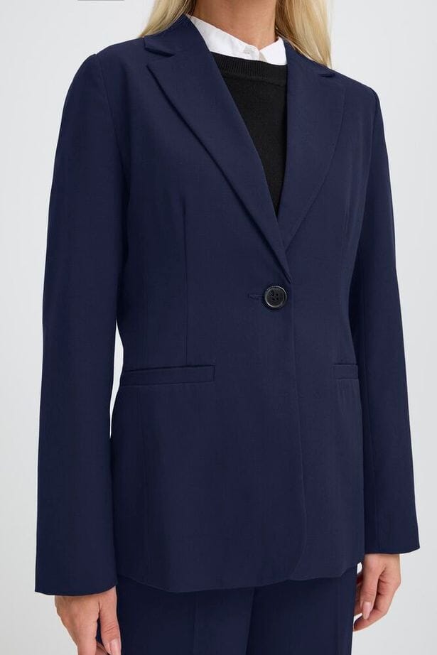 navy career blazer, modern navy jacket