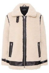cozy sherpa winter jacket, B YOUNG, modern sherpa coat