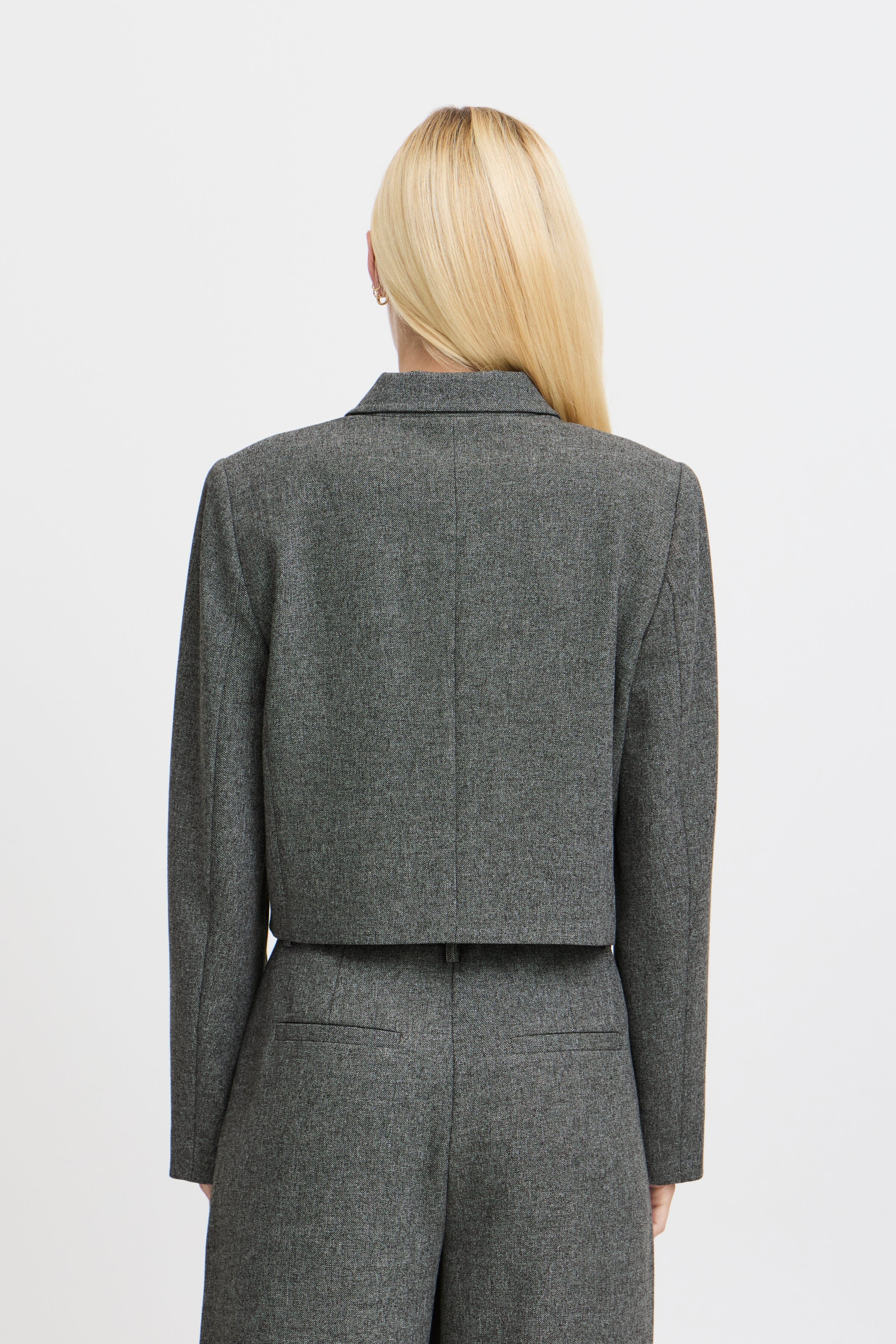 GREY CROP BLAZER Blazer B YOUNG 