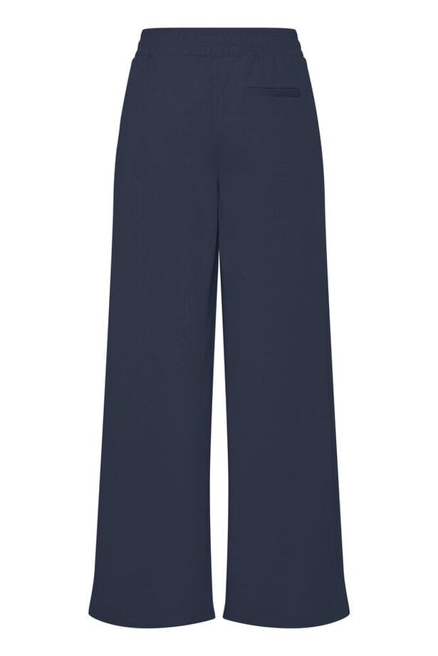 capsule wardrobe navy pants, office ready navy trousers