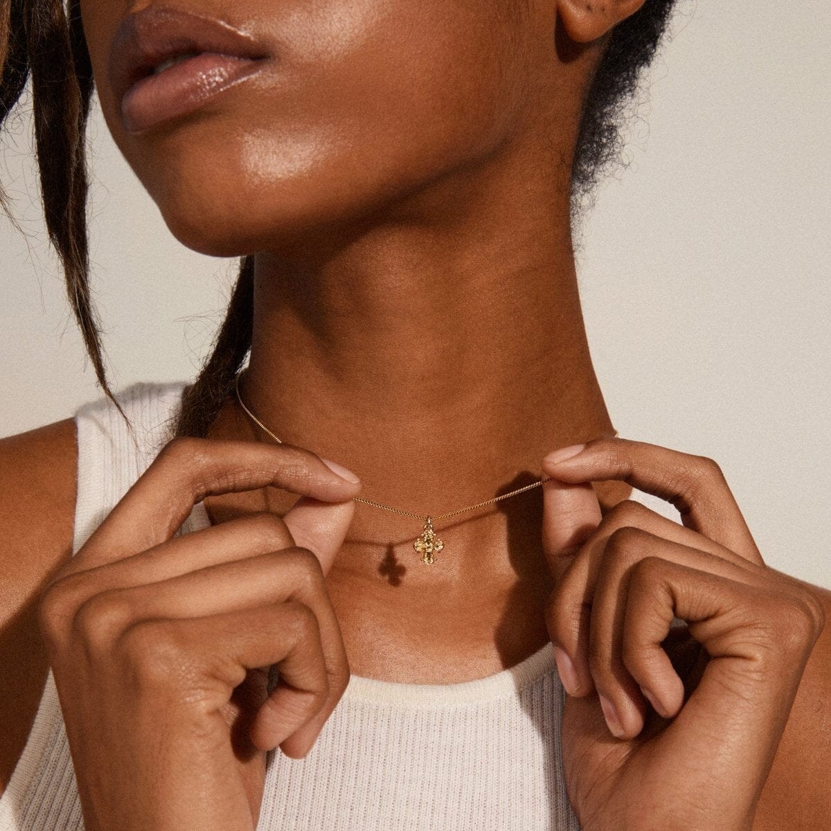 DAGMAR MINI PENDANT NECKLACE, PILGRIM, gold mini pendant necklace, Dagmar gold necklace