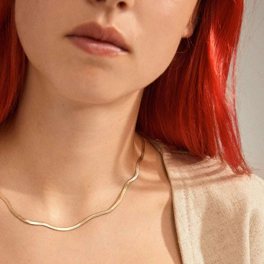 gold plated chain, flat gold chain