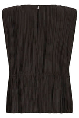 versatile women blouse, minimalist black top, polished casual blouse, wardrobe staple black top