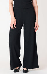 TEXTURED FLOWY WIDE LEG PANTS, Dex, black flowy wide leg pants