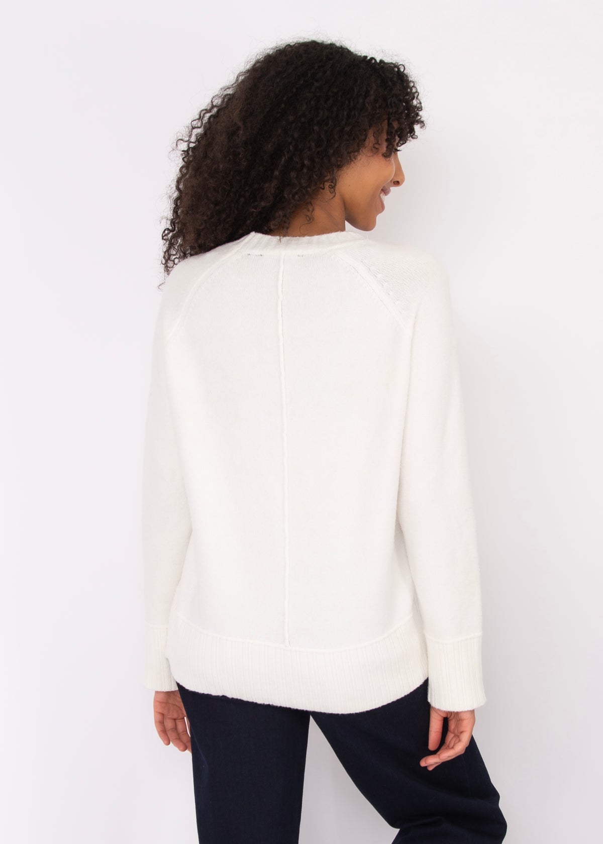 MARLOW SEAM DETAIL SWEATER (WHITE)