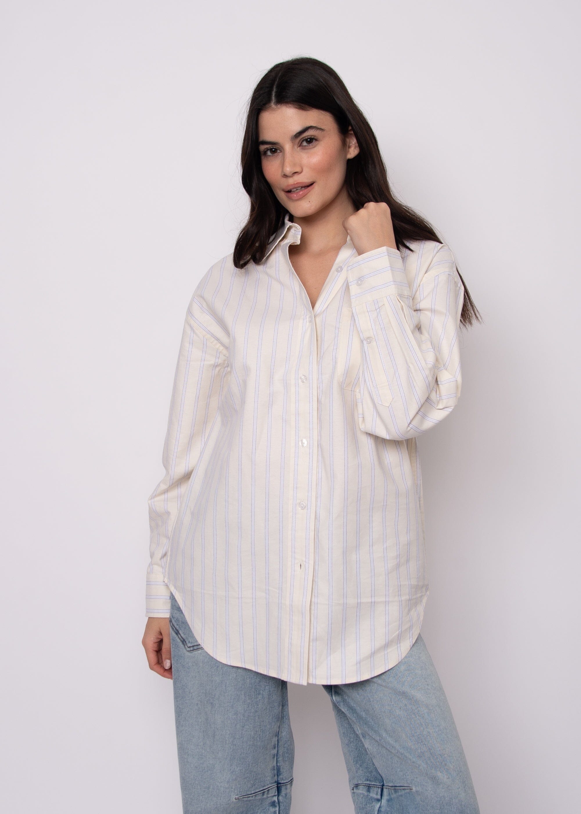 STRIPED OXFORD BUTTONDOWN, RD STYLE, lemon oxford buttondown women