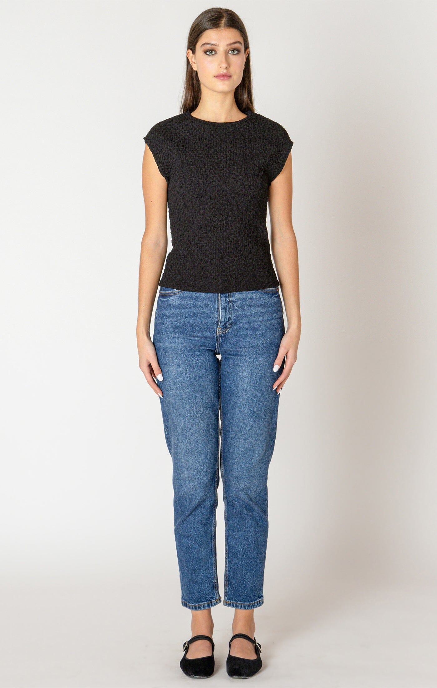 versatile black knit top