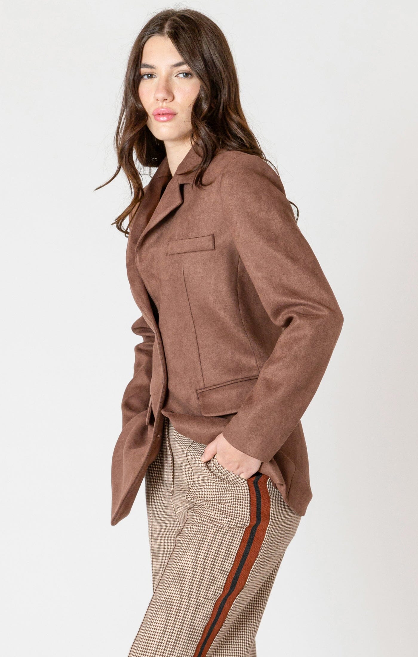 BROWN SUEDE BLAZER Blazer Dex 