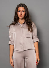 KERWIN TAUPE SILKY BLOUSE Top RD STYLE 