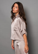 KERWIN TAUPE SILKY BLOUSE Top RD STYLE 