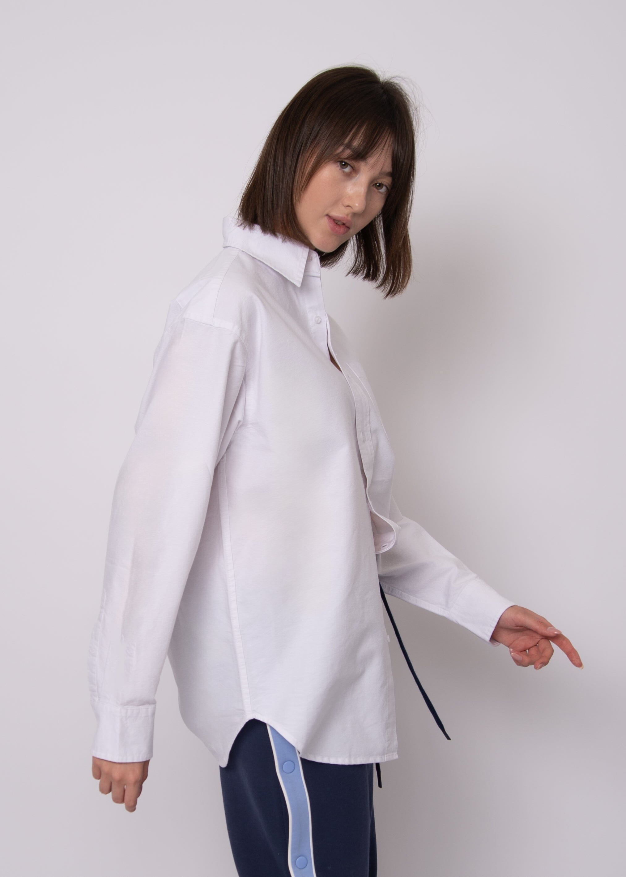 everyday white buttondown, relaxed fit white shirt women
