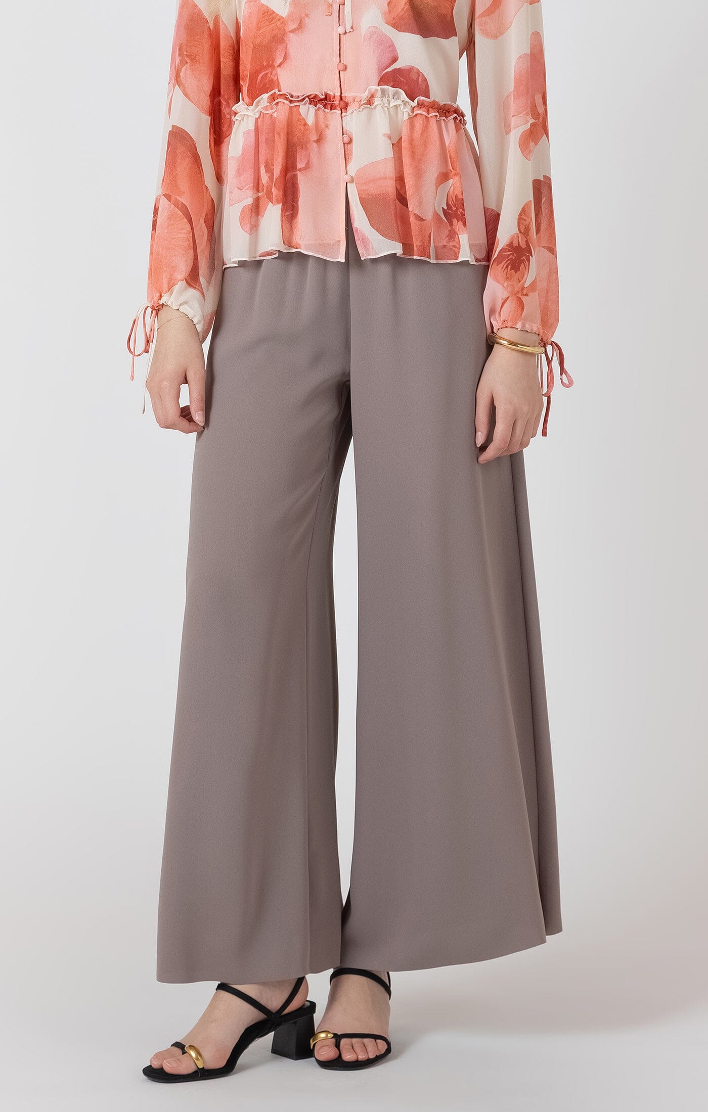 neutral wide leg pants, comfortable dressy pants women