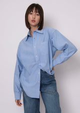 classic blue button up shirt, womens blue oxford shirt, everyday blue buttondown
