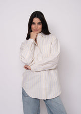 casual button up top, layering buttondown women