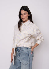everyday oxford shirt, relaxed fit button up women, womens striped blouse