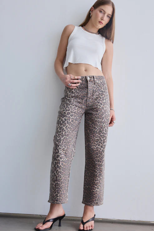WESTWARD BARREL LEG DENIM  (LEOPARD)