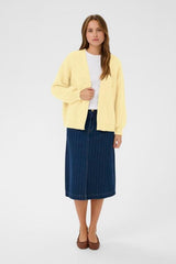 cozy knit cardigan, layering cardigan women, pastel yellow cardigan