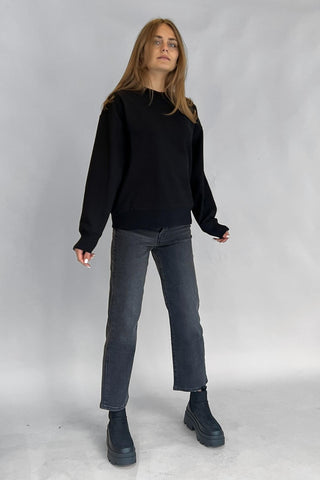BOYFRIEND FIT SWEATSHIRT (BLACK) Sweater RD STYLE 