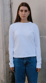 WHITE BURNOUT LONG SLEEVE Top RD STYLE 