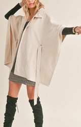 IVORY PONCHO WITH COLLAR Jacket SADIE AND SAGE 