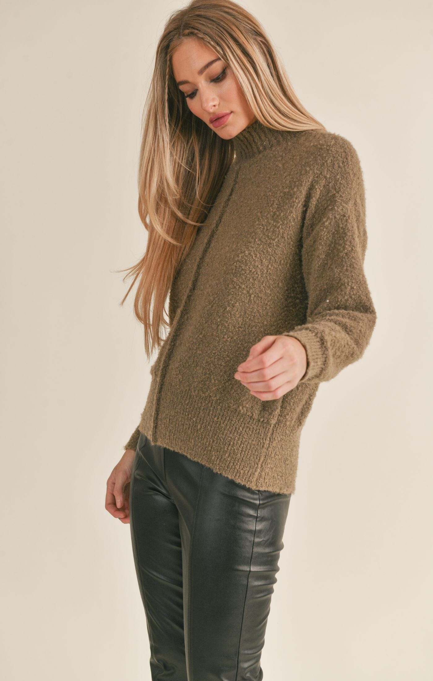 OLIVE SEAMED SWEATER Sweater SADIE AND SAGE 